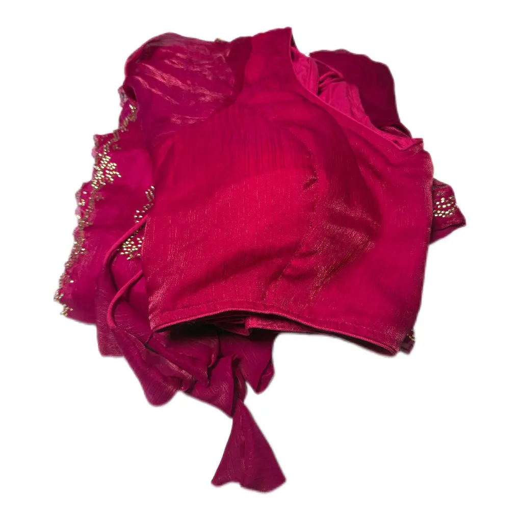 Boutique Silk Saree Set for Women, Elegant Style with Matching Stitched Neck Blouse - Women's Clothes for All Occasions, Elegance, Matching Pieces, Soft And Luxurious Touch, Fashion, Fabric, Boutique Clothing Women