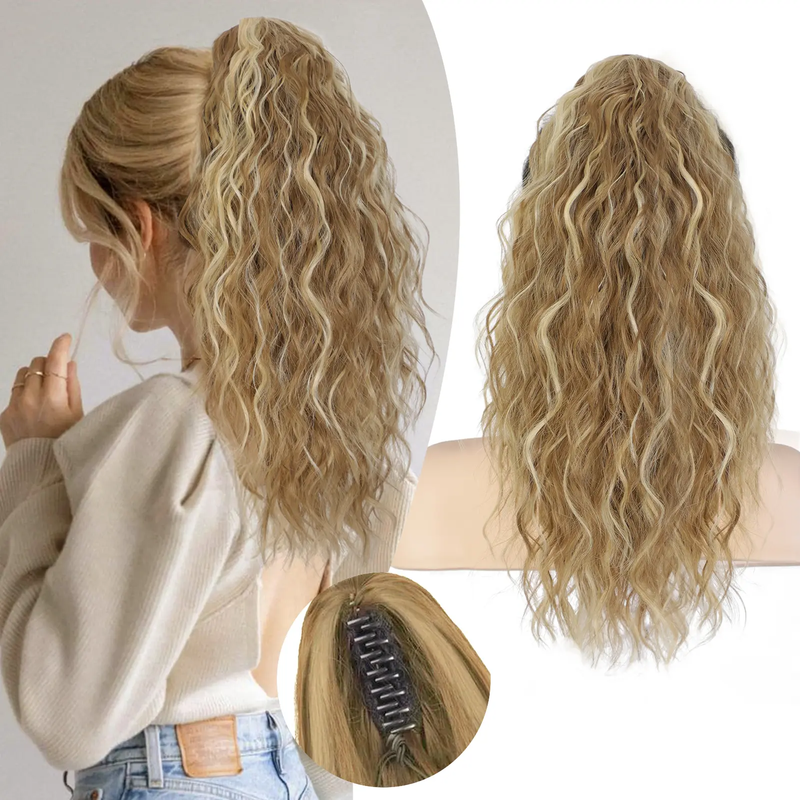 18‘’-Medium Blonde with Blonde