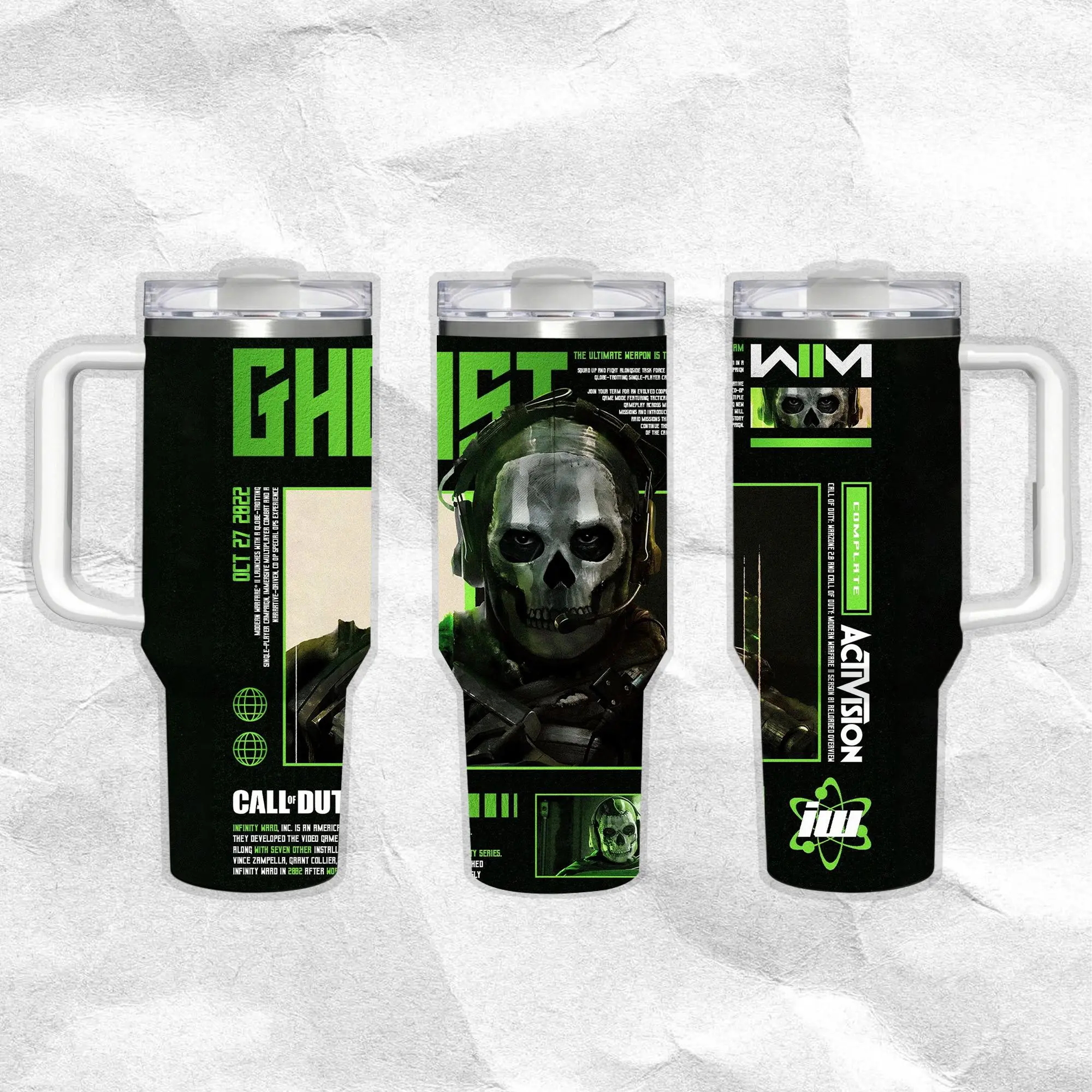 40oz Car Insulated Cup White