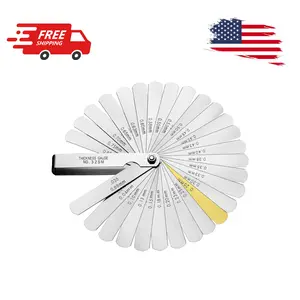 32 Blades Feeler Gauges 0.0015-0.035'' (0.04-0.88 mm) Stainless Steel Feeler Gauge Set SAE/Metric