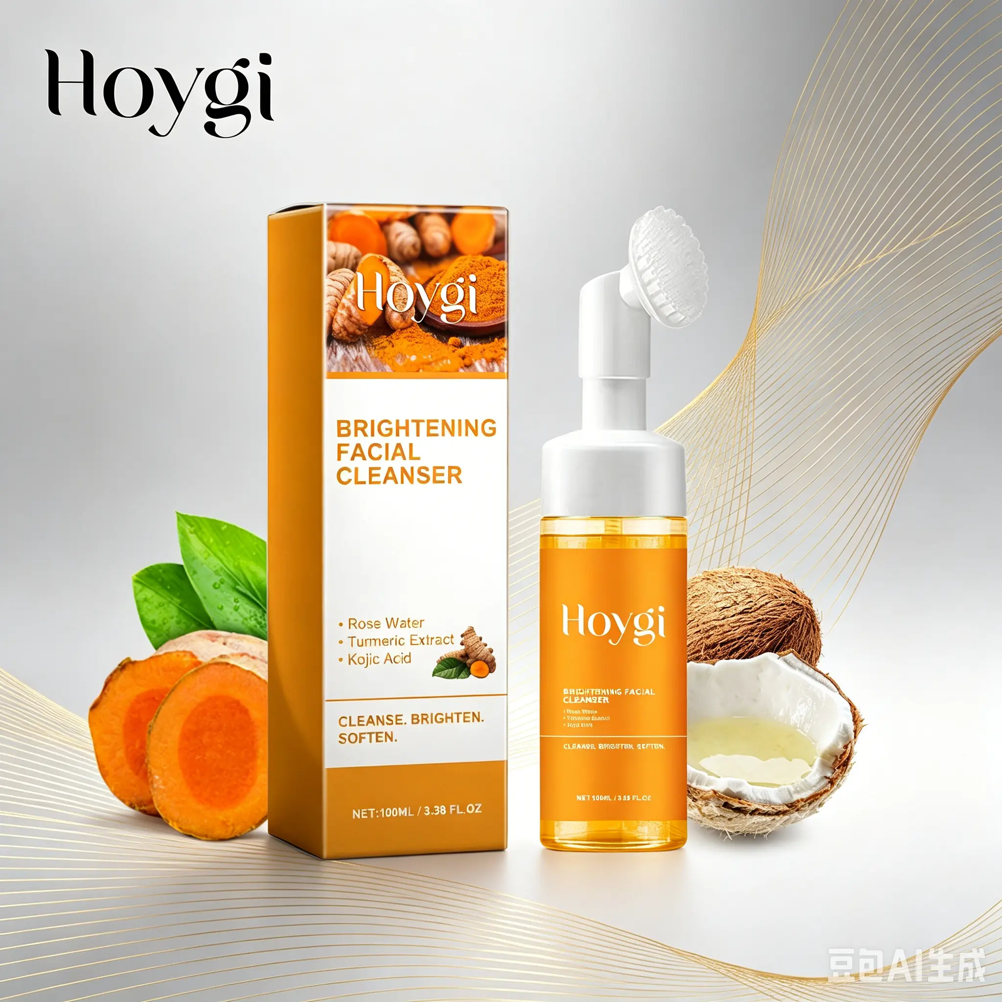 HOYGI Gentle Face Wash, Deep Cleansing & Hydrating Facial Cleanser to Lighten Skin and Refine Pores for a Radiant Complexion, Moisturizer, Hydrate, Facial Wash, Brightening, Lighter, Soft Skin, Pores Shrunk