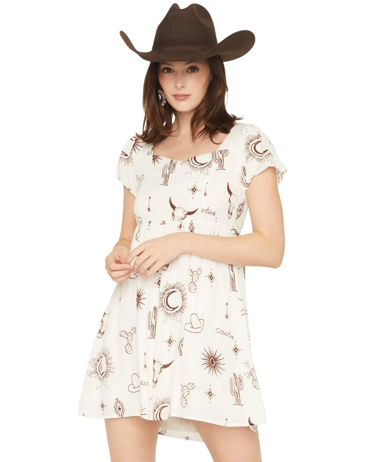 Wild Moss Women's Women'S Western Print Mini Dress - Imk9702-W1176-Ivy