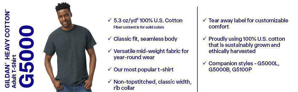 Gildan 5-Pack Men's Solid Color Tees S-4XL Massive Value Bundle 100% Premium Cotton Summer T-Shirts Bulk Daily Basics Soft Breathable Casual Shirts Idea for Wardrobe Essentials Menswear Top