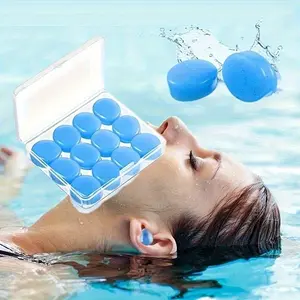 12pcs Waterproof Swimming Earplugs, Reusable Adjustable Shapes, Multiple Colors Available, Tight Fit Swim Ear Plugs, Swimming Accessories