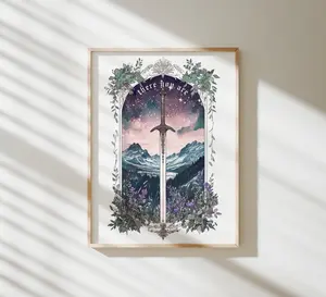 Velaris Art Print, There You Are, ACOTAR, Sarah J. Maas, Fantasy Sword Art, Fantasy Bookish Wall Art Poster Prints (Unframed)