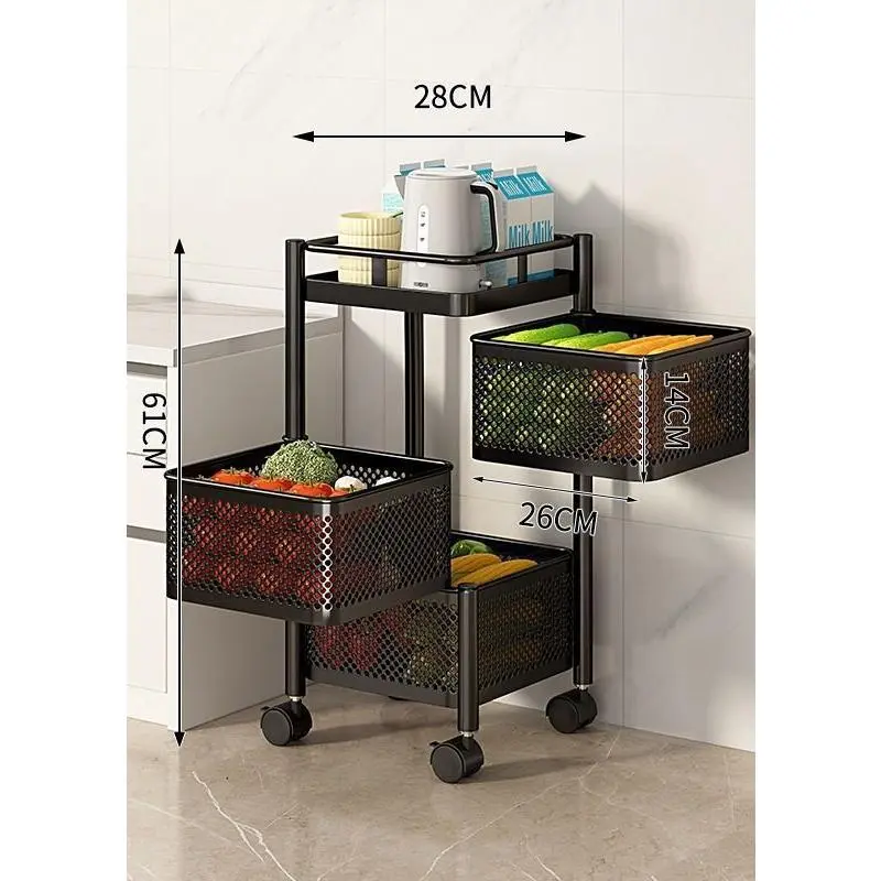 Rotatable multi-layer floor-standing bedroom cart, kitchen storage rack, multifunctional household snack rack, bedside rack Rotatable multi-layer floor-standing bedroom cart, kitchen storage rack, multifunctional household snack rack, bedside rack
