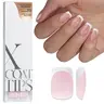 BTArtboxnails XCOATTIPS Gel X Press on Nail Kit - 160pcs White-Pink Short Square, Acrylic Almond, Coffin Tips, Soft Gel Acrylic Extensions, 30+ Days Lasting for Adults, Fashion Unisex French Tip Design,gel x nails