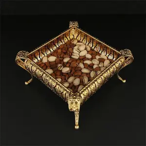 Metal Fruit Tray, Snack Tray, Dessert Tray, Serving Tray, Home Organizer for Living Room, Kitchen, Party, Wedding, Festival, Plates