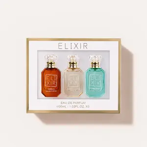Odosbeauty Elixir 3pc Eau De Parfum Layering Set - 3x30ml Bottles (Vanilla, Marshmallow Fluff, Timeless) with Amber, Pistachio, Musk Notes, Date Night Fragrance Wardrobe Completion