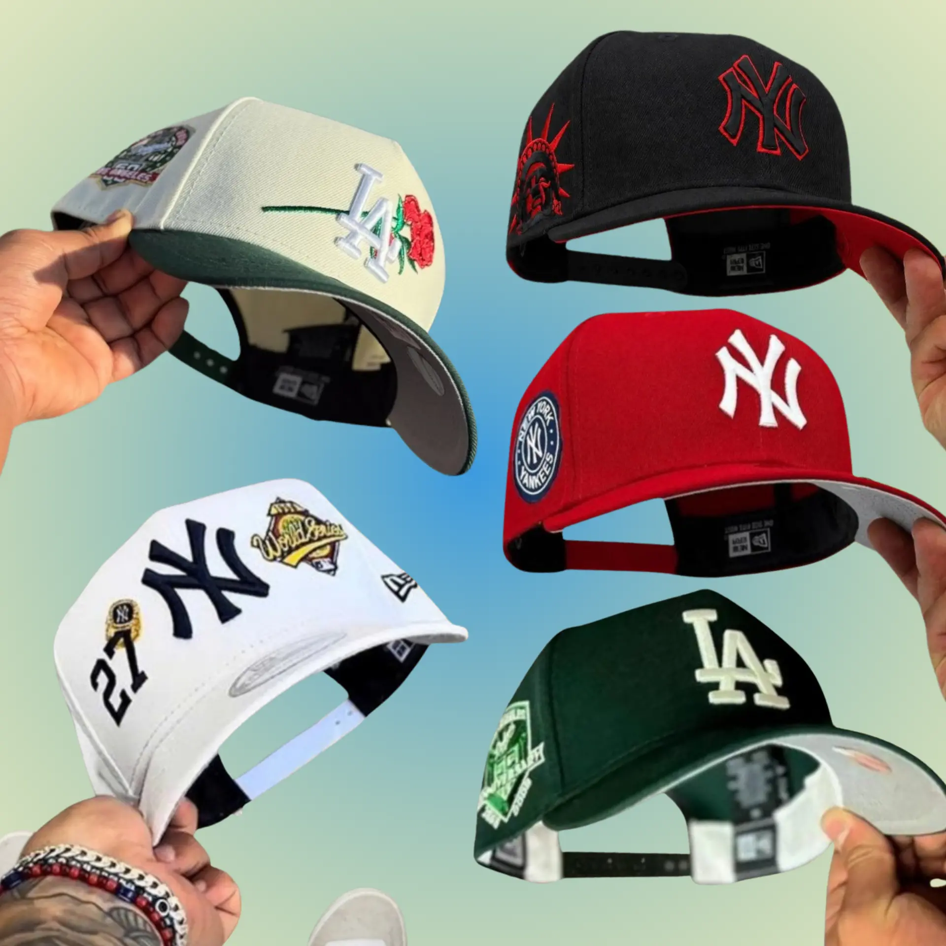 New Era MLB Snapback Cap – LA Dodgers NY Yankees White Sox Cardinals Nationals Pirates Braves Guardians Baseball Hat, Adjustable Flat Brim Design, Embroidered Team Logo, Unisex Men Women Streetwear, Sports Fan Gear