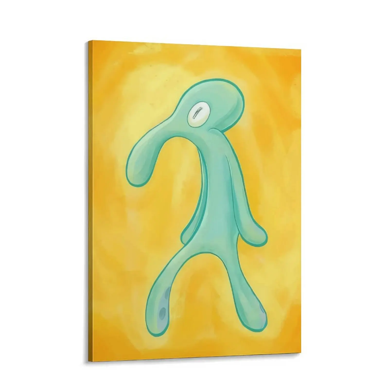 Bold And Brash Squidward Frameless Canvas Print - Funny Spongebob Meme Joke Wall Art, Whimsical Aesthetic Cartoon Characters Decor, Modern Cool Design Poster for Bedroom, Home Decor
