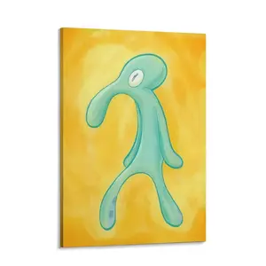 Bold And Brash Squidward Canvas Print | Funny Spongebob Meme Wall Art for Bedroom Office Living Room, Aesthetic Modern Home Decor Poster