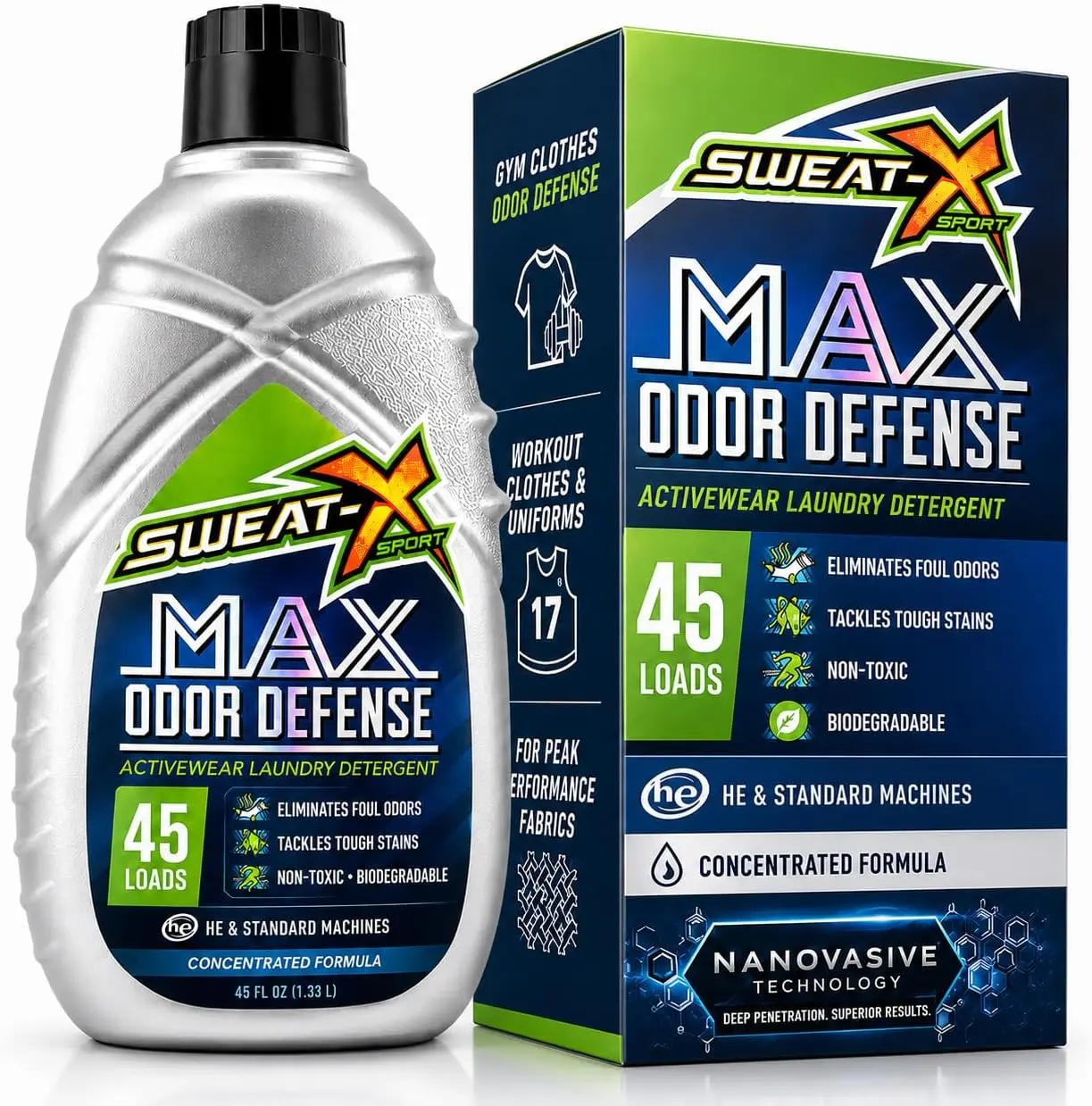 Sweat X Sport Max Odor Defense Laundry Detergent - 45 oz Sweat X Sport Max Odor Defense Laundry Detergent - 45 oz