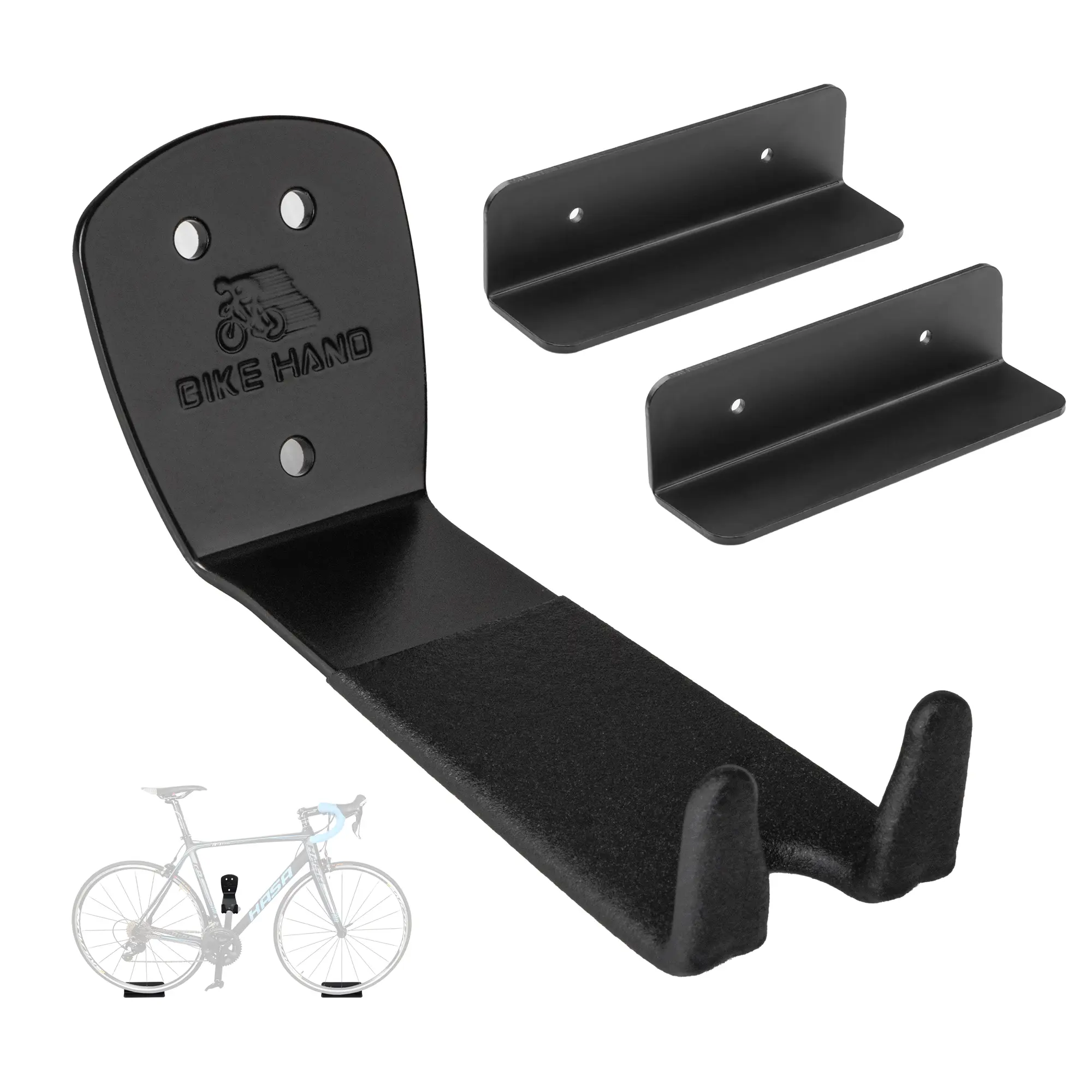 BikeHand Bike Bicycle Cycling Pedal Wall Mount Hangers - Heavy Duty Indoor Storage Stand Hook Rack - Store Your Road, Mountain or Hybrid Bikes in Garage or Home - 3 Pack