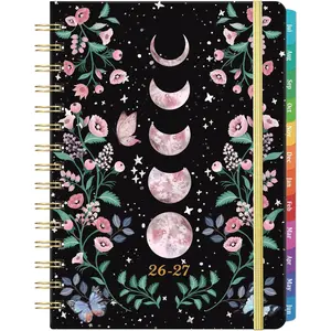 Planner 2026-2027 - 2026-2027 Planner Weekly and Monthly with Tabs, Jul. 2026 - Jun. 2027, 6.3" x 8.4", Planners 2026-2027 with  Pocket + Thick Paper + -Wire Binding - Moon