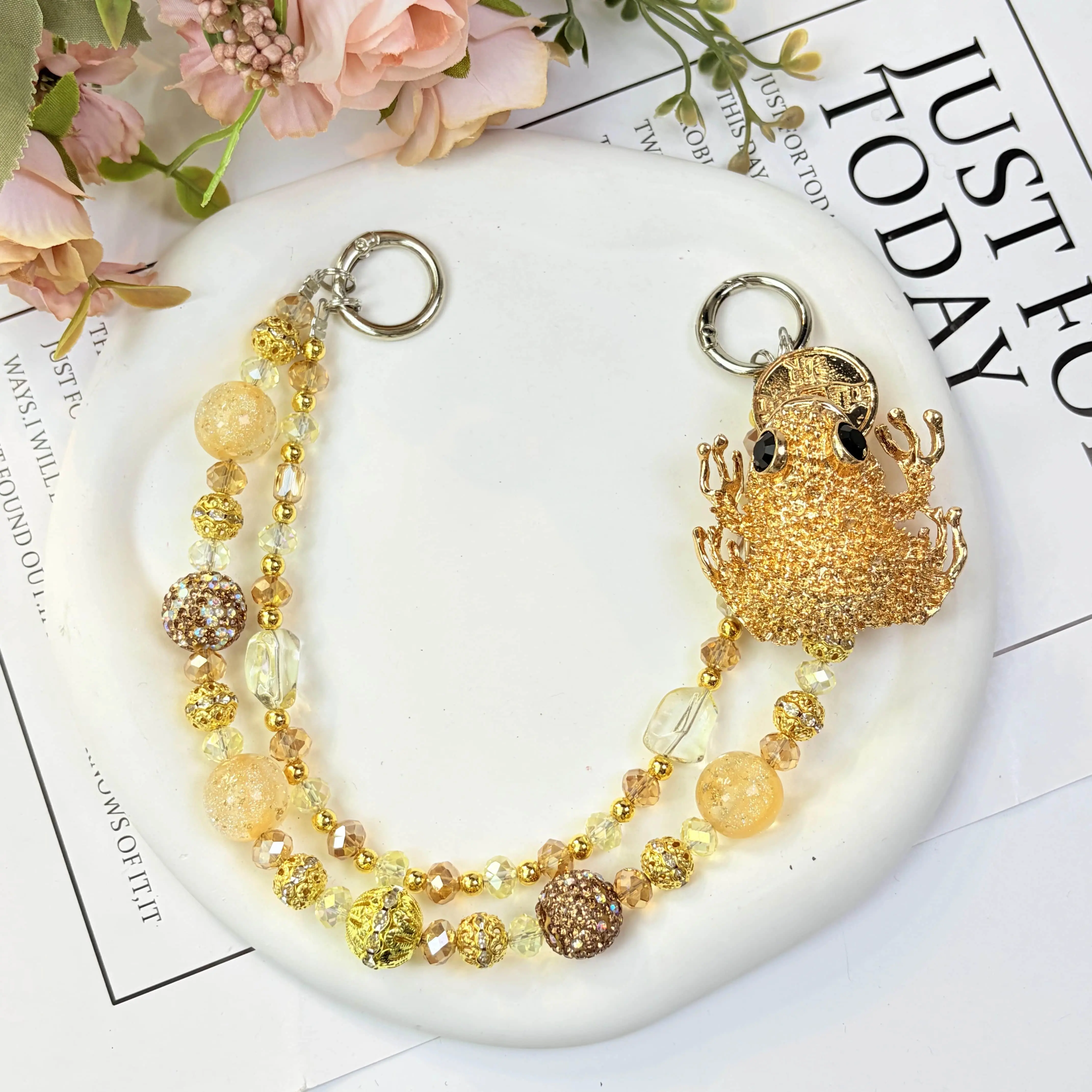 Fortune Toad Style Bag Charm,Delicate Handbag Pendant Accessory for Women, Detachable Bag Charm,Pretty Holiday Gift,Ideal Birthday Gift for Girls & Women,Summervibes