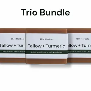 Trio Bundle: Beef Tallow Turmeric & Manuka Honey – Skin Brightening Soap Bar