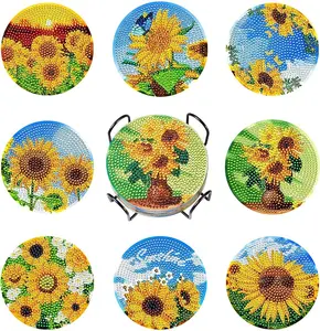 Completed Sunflower Coaster Diamond Painting