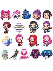 Korean Pop Music Demon Hunter PVC Shoe Charms For Bubble Slides Clogs Sandals,PVC Shoe Decorations Accessories Buckle For Christmas Birthday Gifts