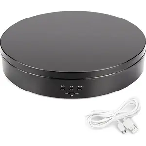 Motorized Rotating Display Stand 7.7", USB and   Turntable Display Stand for Photography, Video Shot, Product, Shoes(Black)