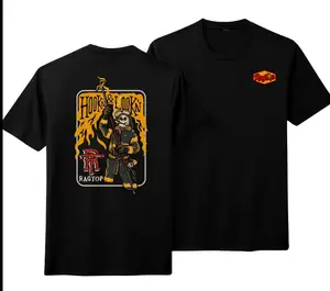 100% Cotton - Hook & Lookn Firefighter Vintage Fire Rescue Graphic T-Shirt Fire Dept Streetwear Tee for Men ,t shirt for men graphic tee