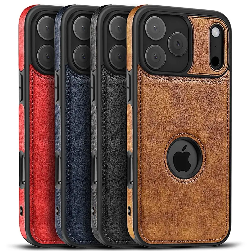 For iPhone 18 17 16 15 14 Plus 13 12 11 Pro Max Mini Air Slim Luxury Leather Protective Case Shockproof Phonecase Cover Accessories