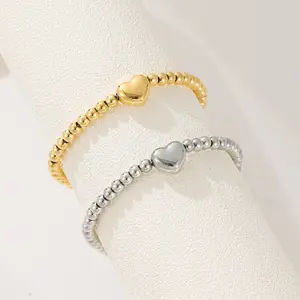 Heart Beads  bracelet Golden Color exquisite women's bracelet Valentine's Day gift
