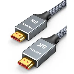 6.6ft 8K 4K@120Hz HDMI Cable 2.1, 48Gbps High Speed Cord for TV, PS5, PS4, Xbox Series X, Monitor, 8K@60Hz, 2K@240Hz, 144Hz, Support HDR, eARC, DTS:X, HDCP 2.2 & 2.3, Braided