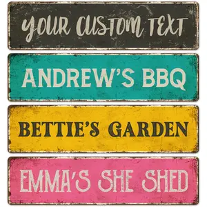 Custom Rustic Sign, Personalized Decor Street Signs, 4x16 Inches, ACM, Fade Resistant, Made in USA by Sigo Signs