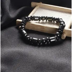 Zencrafthouse Hematite Healing Bracelet, Magnetic Therapy, 7" Size, Grounding, Protective Charm, Blood Health, Anxiety Relief, Insomnia Relief