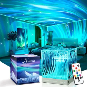 Aurora Light Projector 18-Color Sunset Lamp Cool Stuff for Teen Girls Game Room Decor, Mood Lighting Galaxy Projector for Bedroom Decorations, Ideal Gifts for Boys and Girls