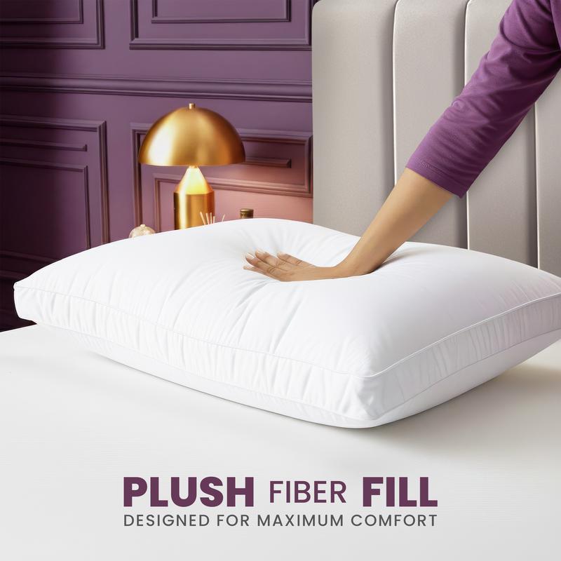 【New Year Deal】Utopia Bedding Gusseted Pillows Set King Queen & Standard Size White Pack of 2 Durable Breathable Soft Memory Foam for Cozy Sleep Hotel Quality