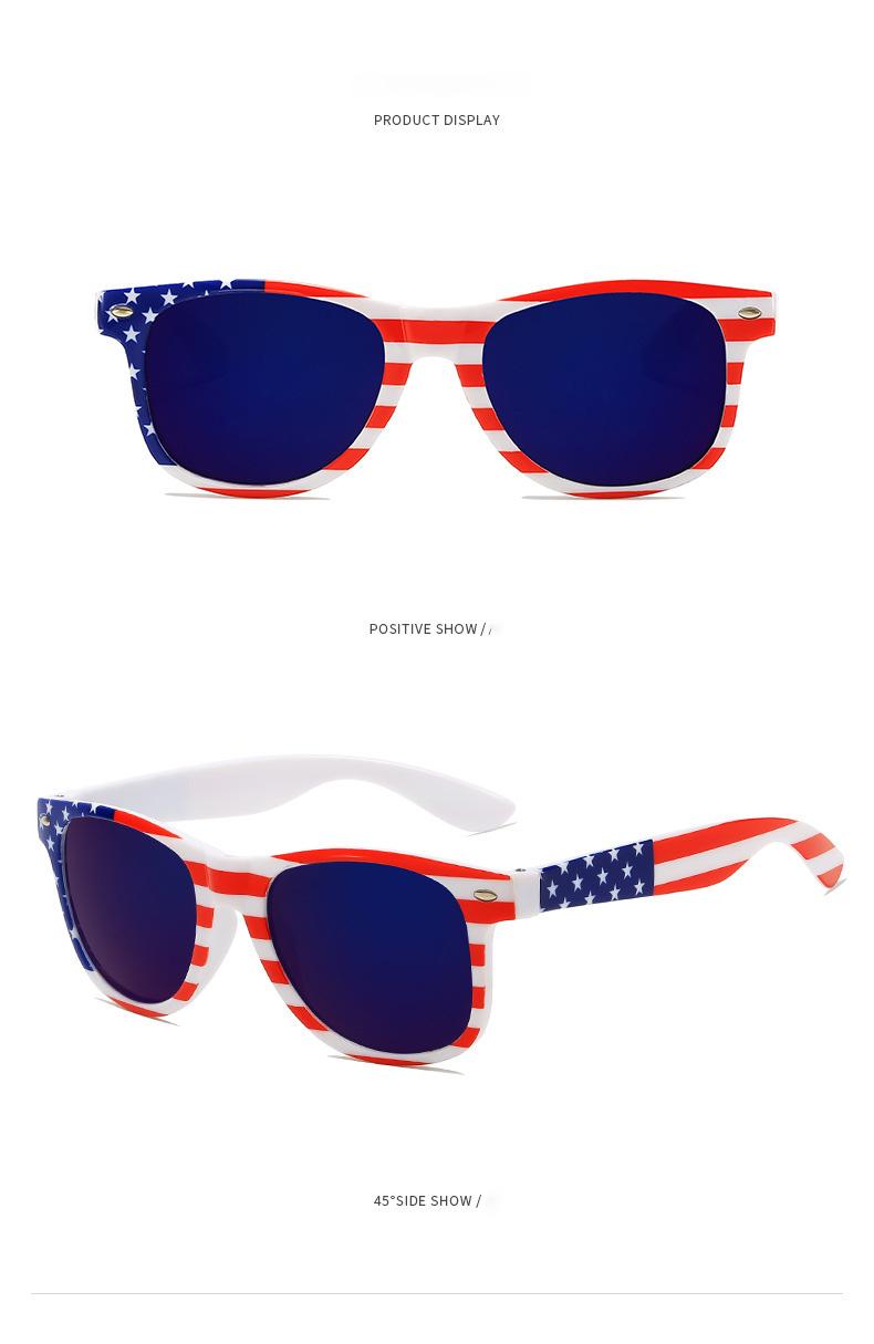 Patriotic USA Star Striped Sunglasses for 4th of July, Red White Blue Square Frame Shades, UV Protection Lightweight Eyewear, Festive Accessory for Independence Day BBQ Parade Beach Holiday Celebration outdoorfun