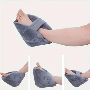 Heel Pillow, Comfortable Foam Leg Rest Cushion, Hand Washable Polyester Blend, Hook-and-Loop Closure, Foot Pressure Relief for Bed Sores Prevention
