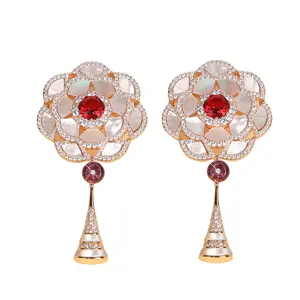 Wholesale high-grade exaggerated dress accessories white Fritillaria Round Earrings women's jewelry custom anti allergy Earrings