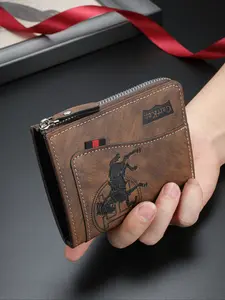 New Wallet Multi-Card Slots Multifunctional Retro Horse Pattern Teenage Men Stylish Versatile Vertical Folding Wallet