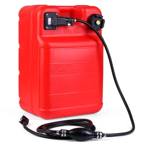 6 Gallon 24L Portable Fuel Tank with 9.8ft Hose & Cap, Leak-Resistant Gas Storage Container, Heavy Duty Gasoline Fuel Can