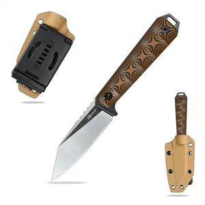SDOKEDC Tactical Fixed Blade Knife DC53 Steel G10 Handle Kydex Sheath Knives for EDC Outdoor Camping Survival Hunting