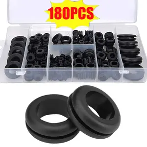 180Pcs Rubber Grommets Firewall Hole Plug Retaining Ring Set Car Electrical Wire Gasket Kit For Cylinder Valve Water Pipe