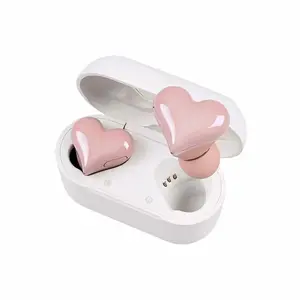 Heart Shape Noise Cancelling In-Ear Gaming Headset with LED Touch Control for Girls and Women Electronic Gift Made of Durable PC ABS Material Bluetooth 5.3 Connection Clear Calls IPX4 Water Resistant Wireless Earbuds Waterproof Earbuds Headphone
