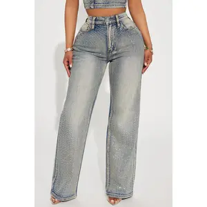Chasing A Dream Embellished Stretch Straight Leg Jeans - Vintage Wash
