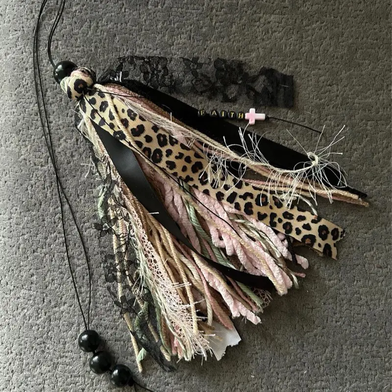 Leopard and Lace Handmade Bible Book Tassel Journal Bookmark aesthetic bookish merchandise bookmarks flower bookmark