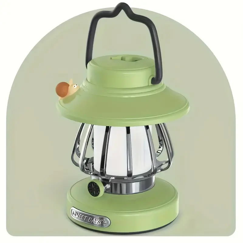 Rechargeable Lighting Snail Camping Lamp, LED Night Market Stall Lamp, Super Long Battery Life, Camping Mobile Stall Lamp, Three-color Dimmable, Suitable for Emergency, Hiking, Power Outage