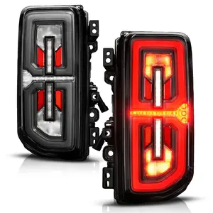 FORD BRONCO 21-26 FULL LED TAIL LIGHTS BLACK HOUSING CLEAR LENS W/ SEQUENTIAL SIGNAL