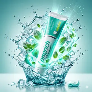 Longrich 200g Gentle Whitening Toothpaste with White Tea, Multi-Effect Cleansing, Stain Removal, Anti-Cavity, Gum Support, Mint Fresh Breath for Daily Oral Care