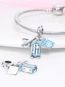 Airplane & Passport Design Pendant, Fashionable Pendant for Bracelet & Necklace & Keychain, Trendy All-match & Exquisite Jewelry for Birthday Gift