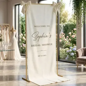 Linen Wedding Sign: Custom Bridal Shower Banner, Bridal Party Gifts