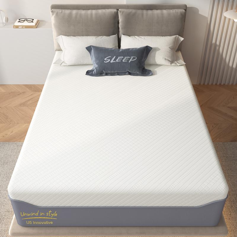 Soges Green Tea Gel Memory Foam Mattress 4-14 Inch, Twin/Full/Queen/King Size with Pressure Relief, Washable Cover, Medium Firm for Adults & Teens, Blue/Light Grey/Dark Green