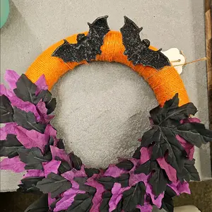 medium handwrapped halloween wreath Decoration