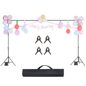 VEVOR Backdrop Stand, 6.5 x 10 ft Adjustable Photo Backdrop Stand Kit, Portable Background Backdrop Stand with 5 Crossbars, Heavy Duty Projector Screen Stand, for Wedding, Photo Video Studio & PartySummervibes